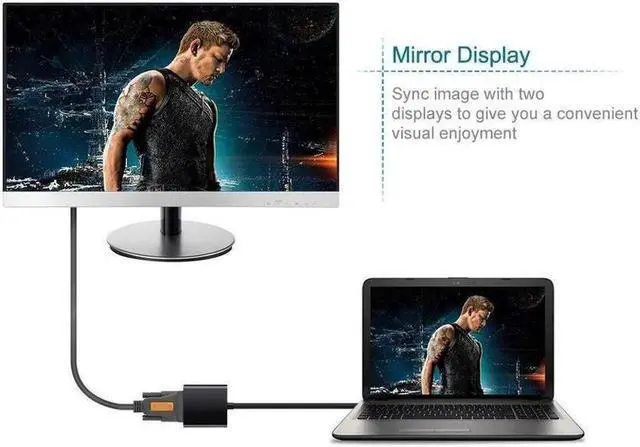 Alt view image 5 of 7 - USB 3.0 to VGA Adapter Converter Multi-Monitor Adapter Male to Female Connector Support Max Resolution 1080p 60Hz for USB-Enabled PC Laptop Windows 10/8.1/8/7/XP No Need CD Driver (Blue)