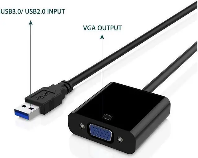 Alt view image 3 of 7 - USB 3.0 to VGA Adapter Support 1080P, Multi-Monitor Adapter Male to Female Converter,Support Full HD 1080p-Windows 10/8.1/8/7 PC Laptop Monitor Projector HDTV(No CD Driver Needed) White