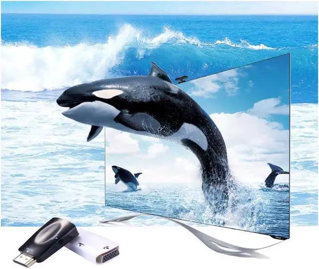 Alt view image 5 of 7 - HDMI to VGA Converter Adapter with 3.5mm Audio Port for PC,Laptop,DVD,Projector,HDTV,Xbox,STB,Intel Nuc,Chromebook,Android TV Box and Other HDMI Devices-Black