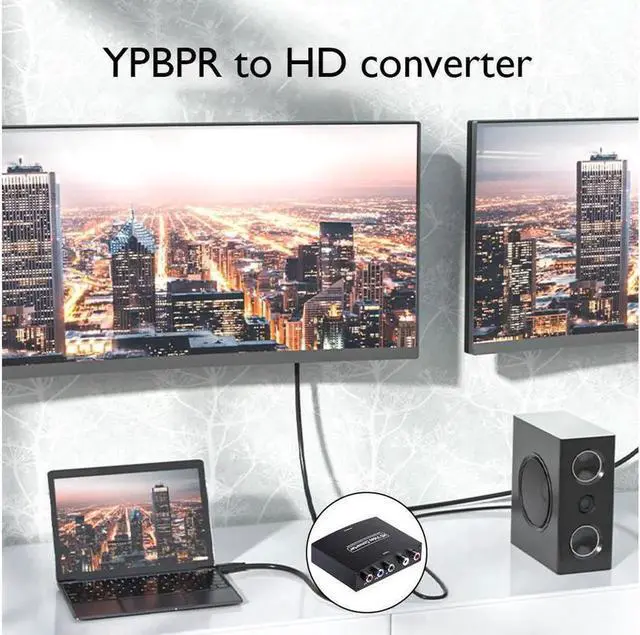 Alt view image 7 of 7 - Component YPbPr to HDMI Converter, YPbPr Component RGB + R/L Audio to HDMI Converter v1.4 Support 1080P for HDTV PS3 PS4 HDVD Player Wii Xbox and More (OZSC-1)