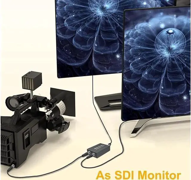 Alt view image 3 of 6 - 1080P SDI to HDMI Video Mini Converter with Audio Embedder SDI to HDMI Adapter for SD-SDI, HD-SDI and 3G-SDI Signals SDI Loopout with Power Supply (OZH5)