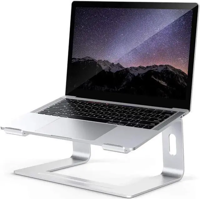 Main image of Laptop Stand, Aluminum Detachable Laptop Stand for Desk, Ergonomic Portable Computer Stand Riser for MacBook Pro/Air 10-16" (Silver)