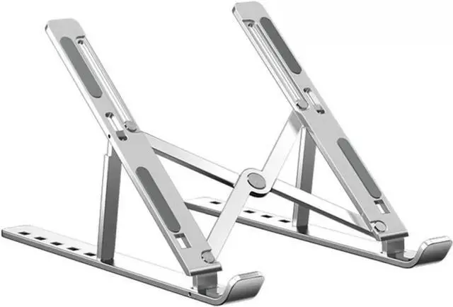 Main image of Foldable Laptop Stand for Desk Aluminum Computer Stand Holder Ergonomic Anti-Slip Laptop Riser for Desk Adjustable Notebook Stand for Laptop Compatible up to 15.6 inches Notebook Tablet
