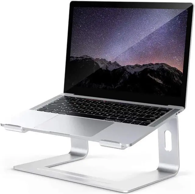 Alt view image 3 of 7 - Laptop Stand Laptop Holder for Desk, Laptop Riser, Portable Laptop Stand Detachable, Ergonomic Stand with Phone Holder for MacBook, Notebook, All 10-15.6" Laptops Tablet, (Silver)