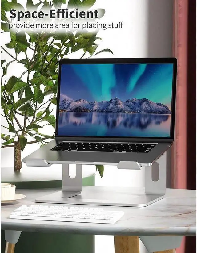 Main image of Laptop Stand Laptop Holder for Desk, Laptop Riser, Portable Laptop Stand Detachable, Ergonomic Stand with Phone Holder for MacBook, Notebook, All 10-15.6" Laptops Tablet, (Silver)