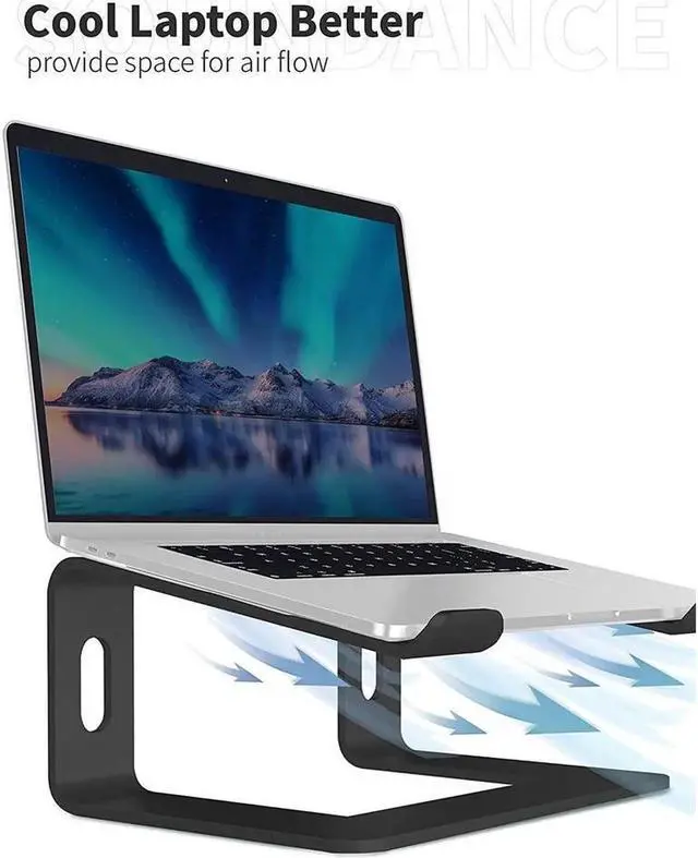 Alt view image 4 of 7 - Laptop Stand Adjustable, Notebook Holder : Aluminum Detachable Laptop Riser for Desk, Compatible with 10-15.6" MacBook Air Pro, XPS, More Notebooks - (Black)