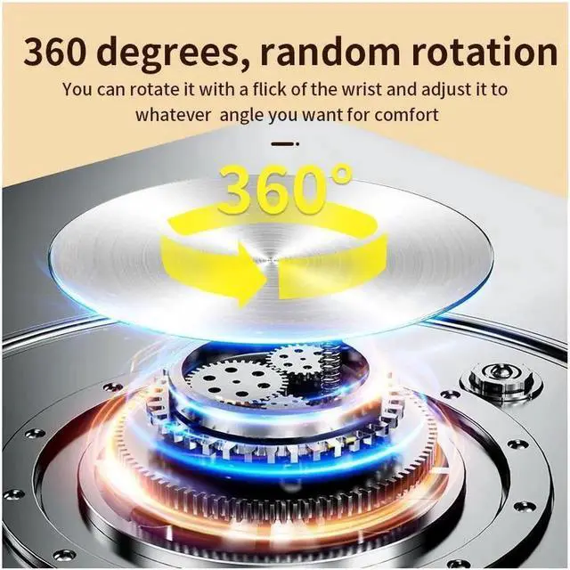Alt view image 2 of 7 - Swivel Adjustable Laptop Stand, 360° Rotating of Aluminum Laptop Stand for Desk, Laptop Riser with Mechanical Sound, Laptop Computer Stand Compatible with 10-17.3 inch Laptop, Gray