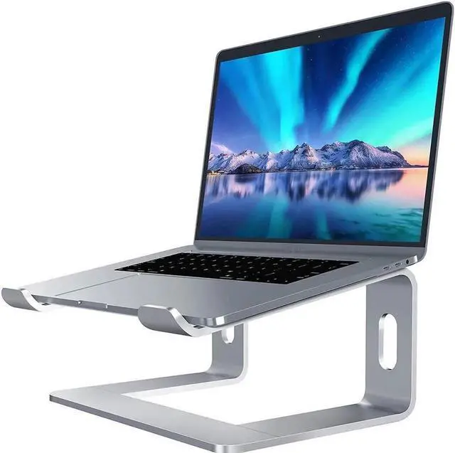 Main image of Laptop Stand, Aluminum Ergonomic Laptops Elevator for Desk, Sturdy & Protective Computer Riser, Cooling Better Metal Holder Compatible with 10 to 15.6 inches Notebook Computer, Silver
