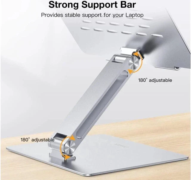 Alt view image 2 of 7 - Adjustable Laptop Stand for Desk,Portable Laptop Stand, Foldable Computer Stand for MacBook Pro Air More 10-17.3 inch Laptops