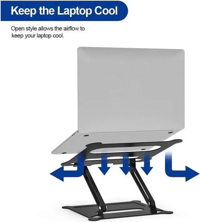 Alt view image 3 of 7 - Laptop Stand Notebook Stand Riser Aluminum Foldable Computer Stand, Compatible with All Laptops 10-17" MacBook Pro, iPad Air(Z19-Black)