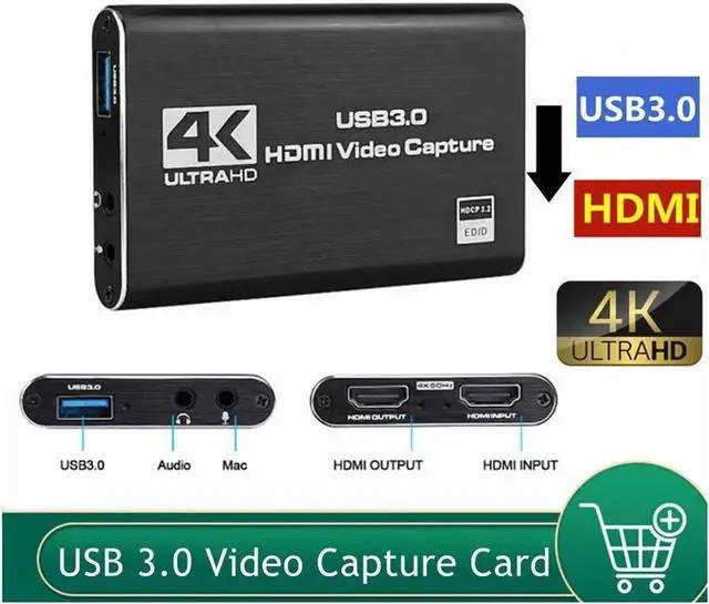 Alt view image 4 of 7 - USB3.0 TO HDMI Video Capture Card Dongle 1080P60fps Video Capture HDMI to USB Video Capture Card Dongle Game Streaming Live Stream Broadcast with MIC input for OBS Game Live Stream Video