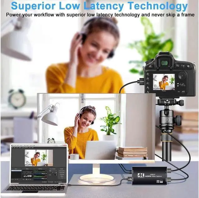 Alt view image 5 of 7 - 4K@60hz HDMI-Compatible Video Capture Card Live Recording Box 4K USB 3.0 Video Card for Game Live Streaming Support HDR, EDID, HDCP2.2 for PS4 Computer Phones