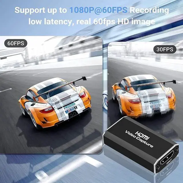 Alt view image 3 of 6 - Capture Card, Audio Video Capture Card HDMI Game Capture to USB 1080p 60fps, with Type-C to USB Cable, 4K Full HD Game Capture Low Latency Record for Live Streaming/Gameplay Console