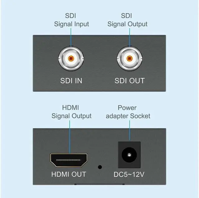 Alt view image 6 of 7 - SDI to HDMI Converter Adapter with SDI Loop Out 1080P60hz SD/HD/3G SDI Audio Video Converter for Camera Projector SDI DVR