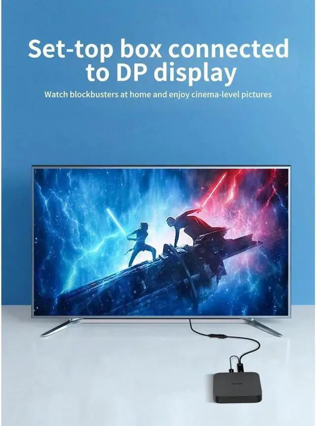 Alt view image 4 of 7 - 4K@60Hz HDMI to DisplayPort (DP) Adapter, Gold-Plated Uni-Directional HDMI PC to Display Port Screen Converter (Male to Female) Compatible with More, Active, Black