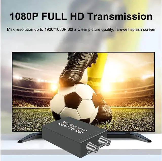Alt view image 6 of 7 - HDMI to SDI Converter, HD 3G Video Micro Converter HDMI to Dual SDI-compatible Adapter Converter with Audio Auto Format Detection with Power Supply for Cameras SDI Monitor HDTV