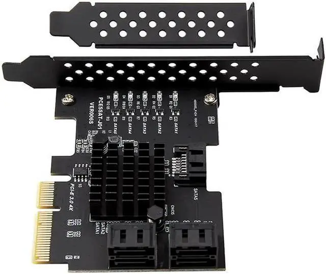 Alt view image 2 of 5 - Add On Card 5 Port SATA 3.0 Card PCIE SATA Controller PCI-E SATA Hub/Card PCIE to SATA3 Card HDD SSD PCI Express X4 Gen3 Adapter