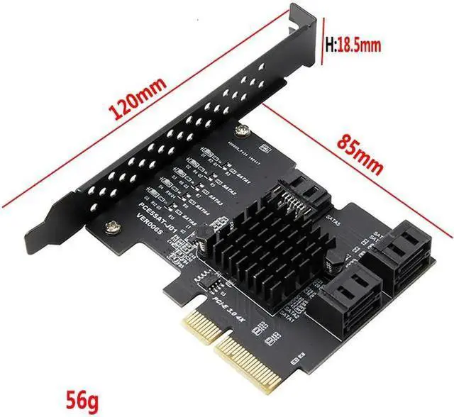 Alt view image 4 of 5 - Add On Card 5 Port SATA 3.0 Card PCIE SATA Controller PCI-E SATA Hub/Card PCIE to SATA3 Card HDD SSD PCI Express X4 Gen3 Adapter