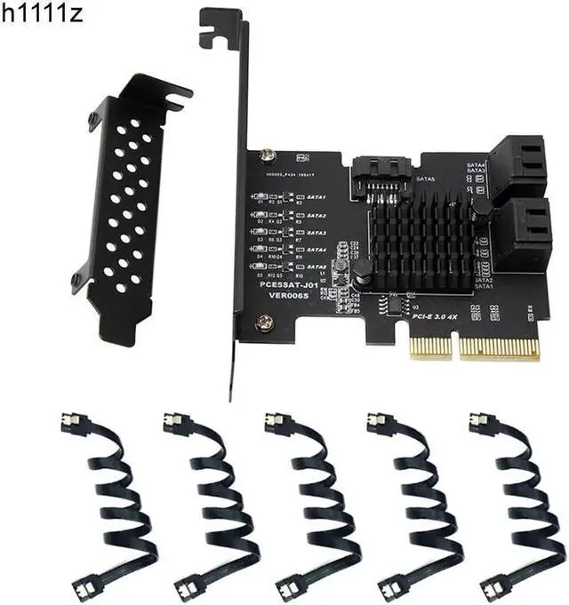 Alt view image 5 of 5 - Add On Card 5 Port SATA 3.0 Card PCIE SATA Controller PCI-E SATA Hub/Card PCIE to SATA3 Card HDD SSD PCI Express X4 Gen3 Adapter