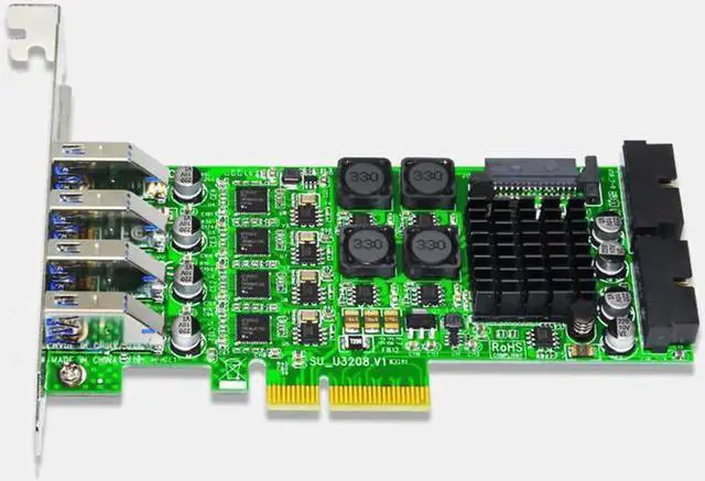 Alt view image 5 of 6 - Add On Card PCI Express USB 3.0 PCI-E 19 Pin USB 3.0 Adapter PCI-E to USB 3.0 Controller PCI E PCIE USB3.0 Expansion Card