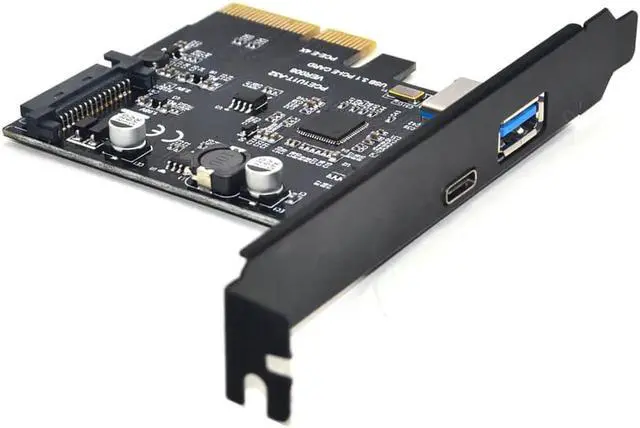Alt view image 3 of 6 - Add On Card USB 3.1 Type C PCIe Expansion Card PCI-e to 1 Type C and 1 Type A 3.0 USB Adapter PCI Express Riser Card For Desktop