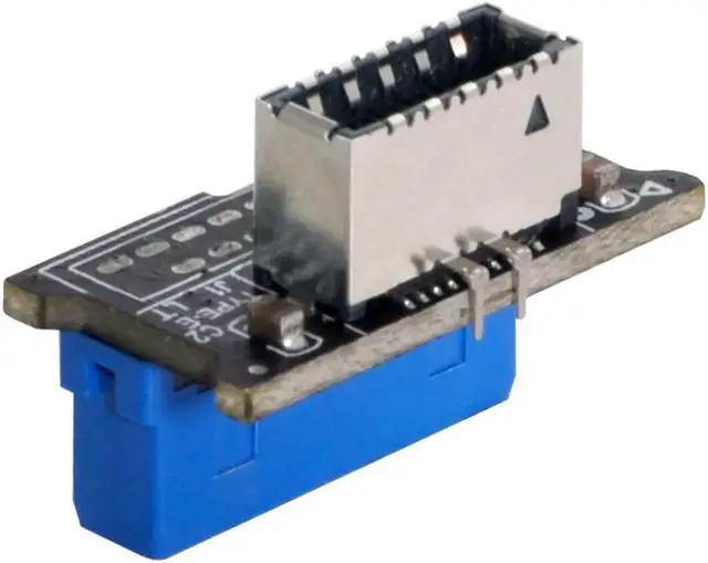 Alt view image 2 of 3 - Vertical USB 3.1 Front Panel Socket Key-A Type-E to USB 3.0 20Pin Header Male Extension Adapter for Motherboard