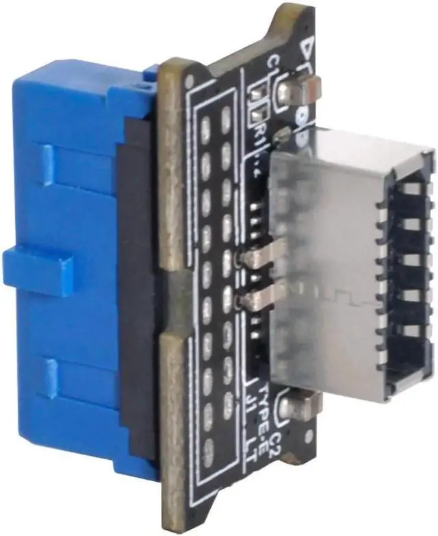 Alt view image 3 of 3 - Vertical USB 3.1 Front Panel Socket Key-A Type-E to USB 3.0 20Pin Header Male Extension Adapter for Motherboard