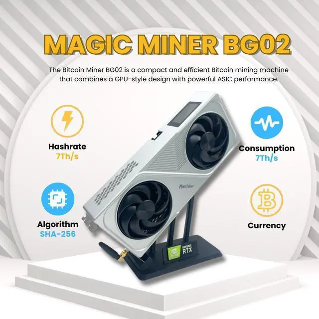 Main image of Magic Miner BG02 Bitcoin Miner 7.0 TH/s Hashrate, Only 170W! PCIe Plug & Play Mine BTC/BCH Effortlessly! Limited Stock!