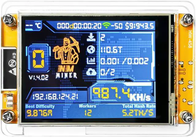 Alt view image 5 of 5 - Bitcoin Miner NerdMiner V2 NMMiner ESP-WROOM-32 ESP32 Development Board 2.8 inch Smart Display Lucky Miner Hashrate Module 414KH/s Crypto Solo Lottery Miner Model #: 9359014255335