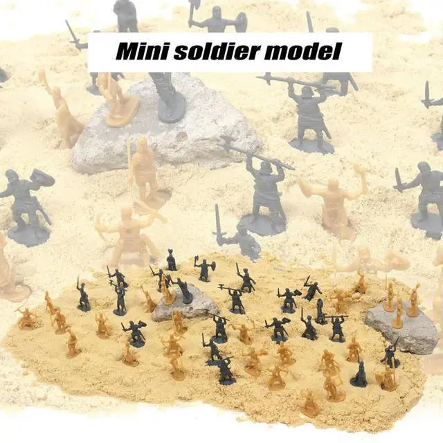 Alt view image 7 of 7 - 1:72 200/Set Plastic Ancient Soldier Figures Toy Archaic Soldiers Men Swordsman Action Figure DIY War Scene Toys Grey