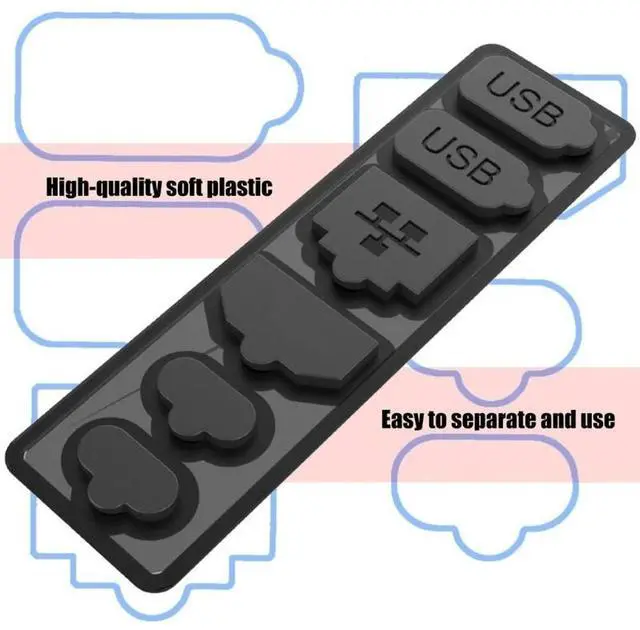Alt view image 7 of 7 - 6 in 1 Dust Plug Game Console Host Silicone Dust Protector for NS2 Black