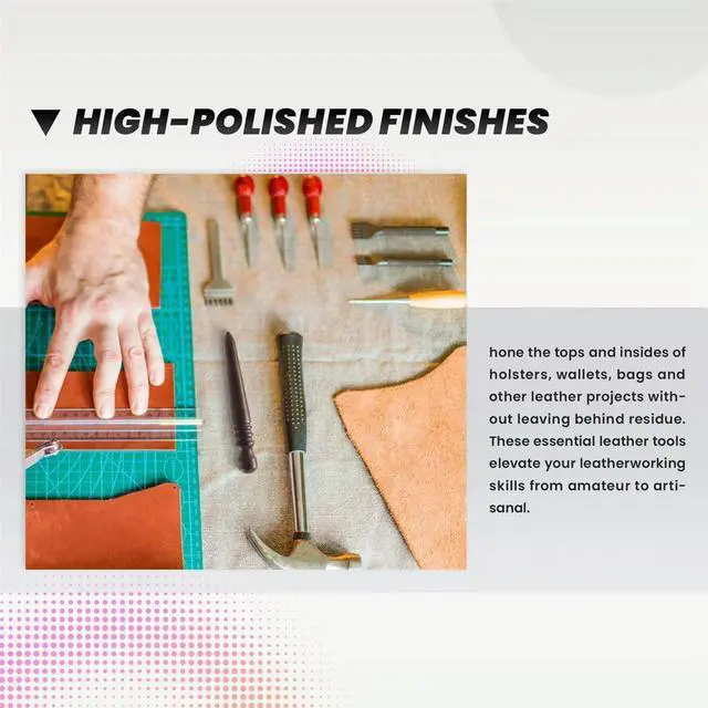 Alt view image 7 of 7 - Wooden Leather Burnisher Tool - Tapered Edge Slicker Features 4 Grooves for Burnishing of Various Leather Thicknesses