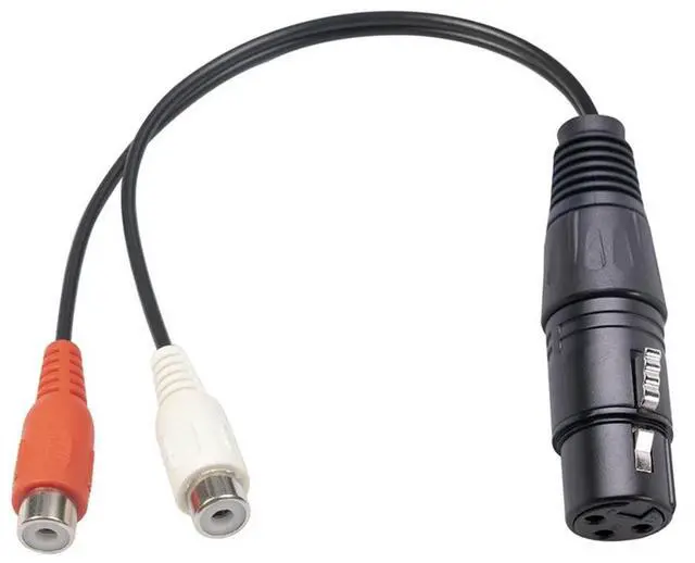 Alt view image 6 of 7 - XLR To Dual RCA Cable XLR To RCA Y Splitter Cable 3 Pin XLR Female To 2RCA Female Amplifier Mixing Plug AV Cable, 0.2M