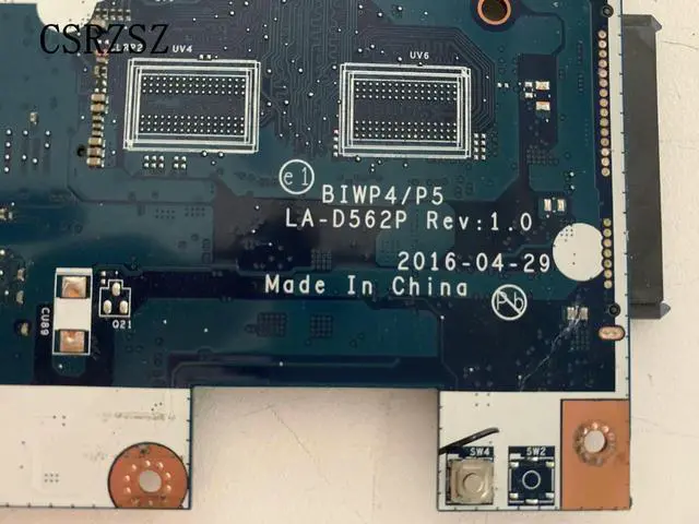 Alt view image 6 of 6 - For 110-15isk Laptop motherboard i3-6100u CPU LA-D562P FRU :5B20M41058 Test all functions 100%