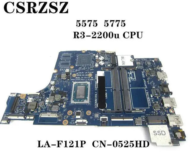 Alt view image 5 of 6 - Mainboard For inspiron 5575 5775 with R3-2200u Laptop motherboard CN-0525HD 0525HD 525HD LA-F121P working well