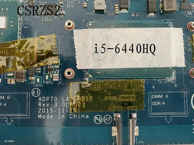 Alt view image 6 of 6 - For Latitude E5470 Laptop motherboard with i5-6440HQ CPU CN-0792TG 0792TG LA-C831P