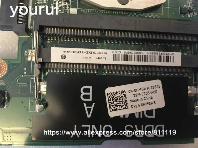 Alt view image 6 of 6 - CN-0HMGWR HMGWR For 14R 5420 7420 Laptop Motherboard DA0R08MB6E2 HM77 GT630M 1GB 0HMGWR HMGWR Mainboard