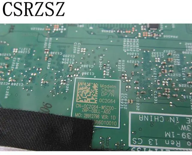 Alt view image 6 of 6 - For inspiron 7370 7373 Laptop motherboard with i7-8550u CPU 16839-1 CN-0C2G64 0C2G64 C2G64 100% tested