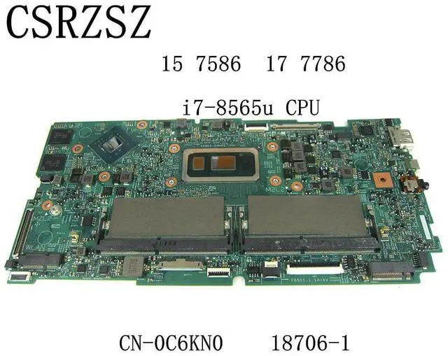 Alt view image 5 of 6 - CN-0C6KN0 0C6KN0 C6KN0 18706-1 Mainboard For 15 7586 17 7786 Laptop motherboard with i7-8565u CPU Fully test work well