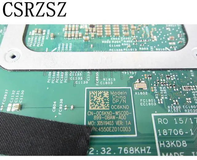 Alt view image 6 of 6 - CN-0C6KN0 0C6KN0 C6KN0 18706-1 Mainboard For 15 7586 17 7786 Laptop motherboard with i7-8565u CPU Fully test work well