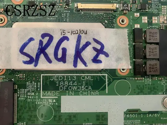 Alt view image 6 of 6 - For inspiron 13 7391 Laptop motherboard i5-40210u CPU 8GB RAM CN-0PKNWK 0PKNWK PKNWK 18844-1 with Fully test work well