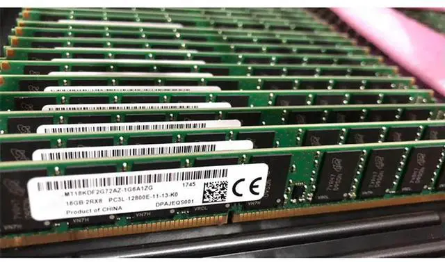 Alt view image 2 of 3 - 1PCS 16GB 16G RAM 2RX8 DDR3L 1600 PC3L-12800E Half U For MT Server Memory MT18KDF2G72AZ-1G6A1ZE/ZG