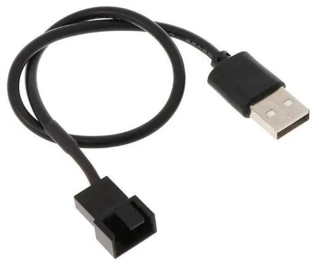Main image of USB to 3-Pin / 4-Pin PWM 5V USB Sleeved Fan Power Adapter Cable, USB to 3 Pin / 4 Pin for Case Fan Adapter Connector Cab