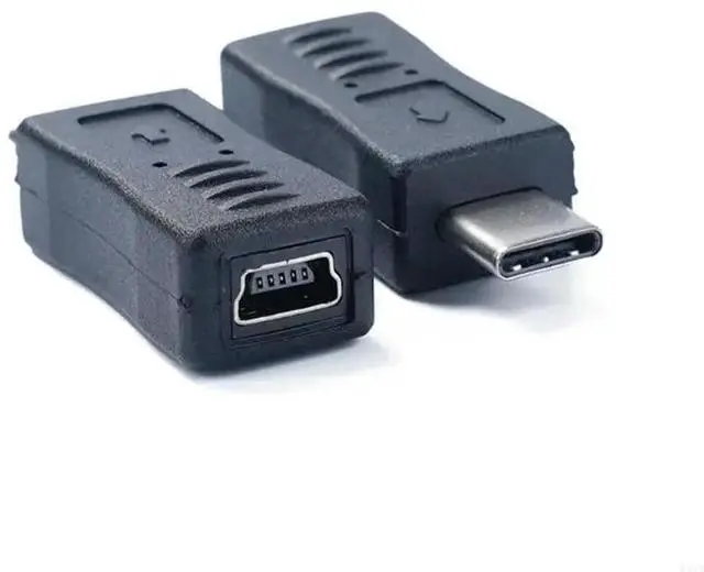 Alt view image 4 of 4 - Mini USB to Type-C Adapter Mini USB to USB Converter Support Charging Data Sync