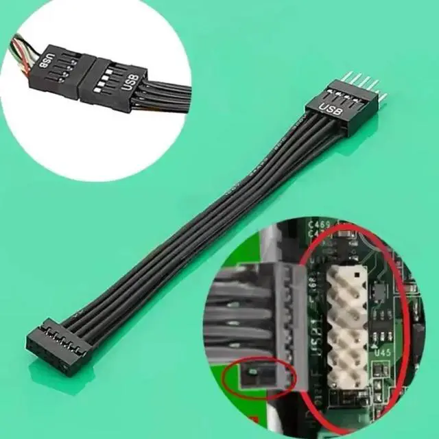 Alt view image 2 of 4 - Computer Mainboard Case Line Mini USB Switchig Cable USB 9Pin to 11Pin Converter