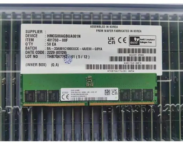 Alt view image 2 of 2 - 1PCS RAM 32GB 32G 2RX8 5600 PC5-5600B-UB0 DDR5 UDIMM For SK Hynix Desktop Memory HMCG88AGBUA081N