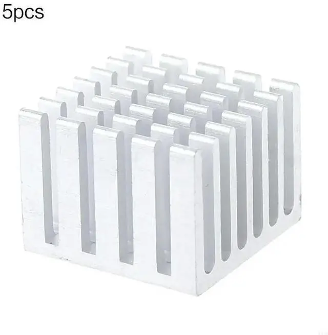 Alt view image 3 of 4 - 20x20x15mm CPU GPU IC Chip Cooling Heatsinks Aluminum Radiator Heat Sink 5Pcs