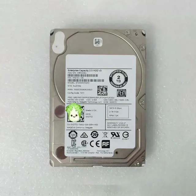 Alt view image 2 of 3 - ST2000NX0253 For R720 R730 R740 Server Hard Disk 2T 7.2K SATA 2.5" 6G Hard Drive