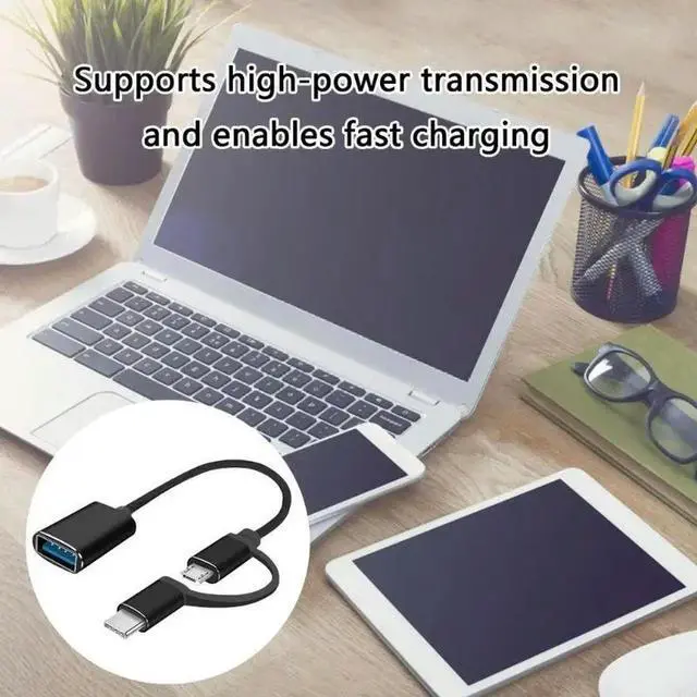 Alt view image 4 of 4 - USB Type C Male Device to USB Female OTG Adapter Connectors Cable for Laptop