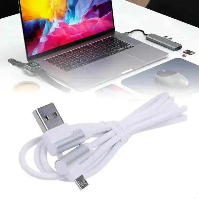 Alt view image 2 of 4 - High Speed USB to USB 5pin Cable 90 Degree Connector Charging Cord 480Mbps Data